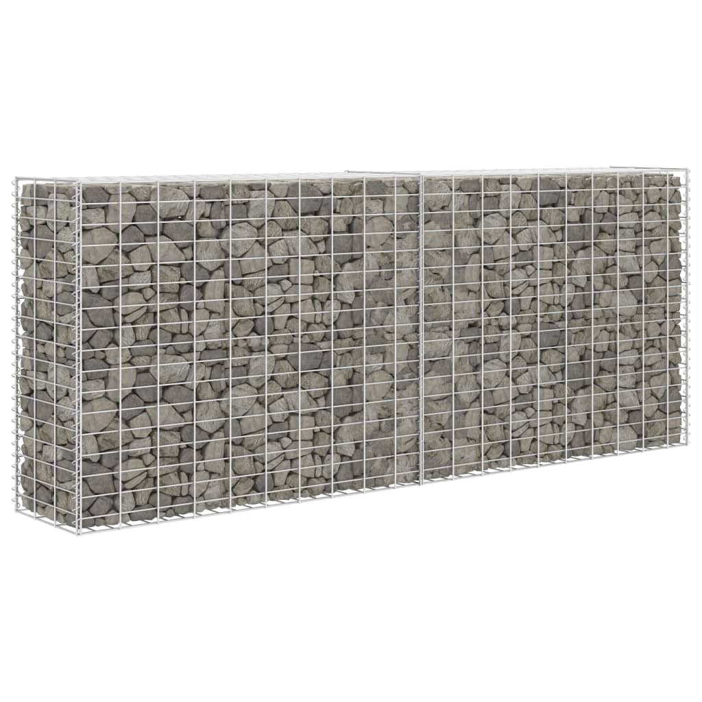 Kosz Gabionowy Ogrodzenie Płot Ściana Gabionowa Stal 85x30x200 cm Srebrny