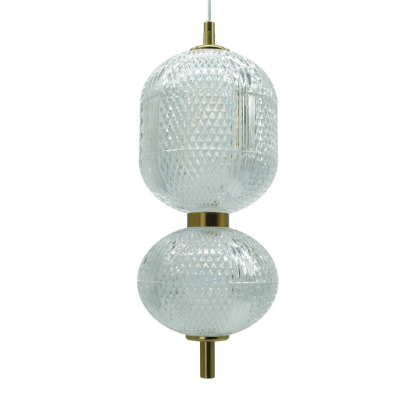 Lampa wisząca Amerilla II złoto-przezroczysta LED 2x30W 3000lm IdeaLED