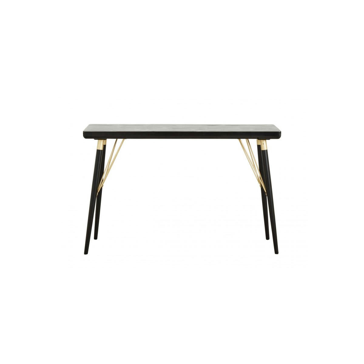 ANI - Table à manger art déco bois et métal doré - Nordal