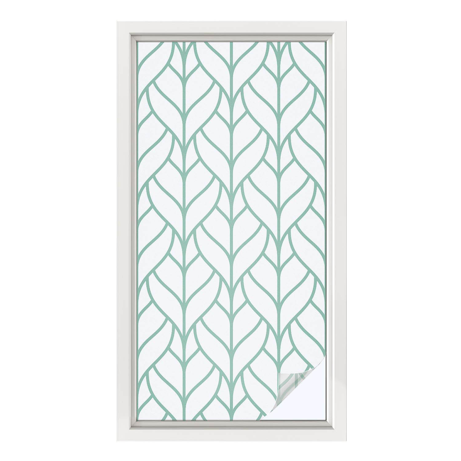 Folia mrożona Roślinna symetria ochrona prywatności 50x100 Wallfluent