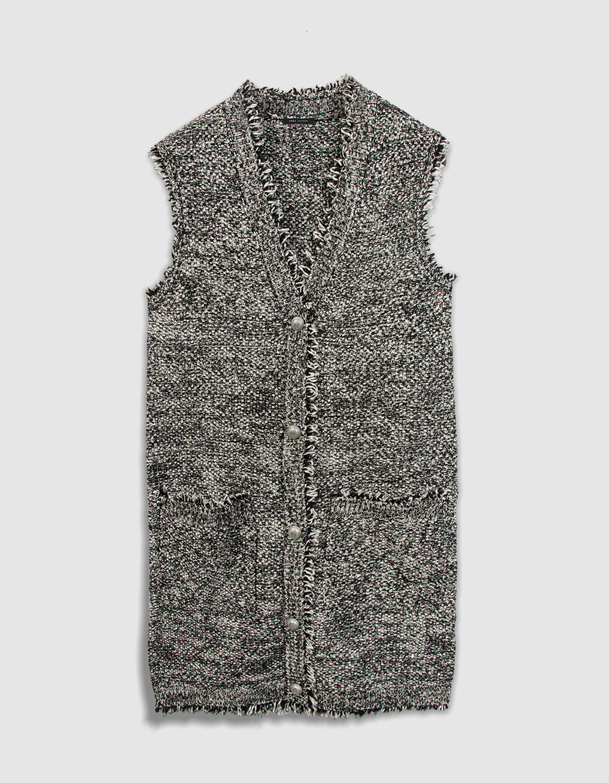 Robe housse noire façon tweed Femme