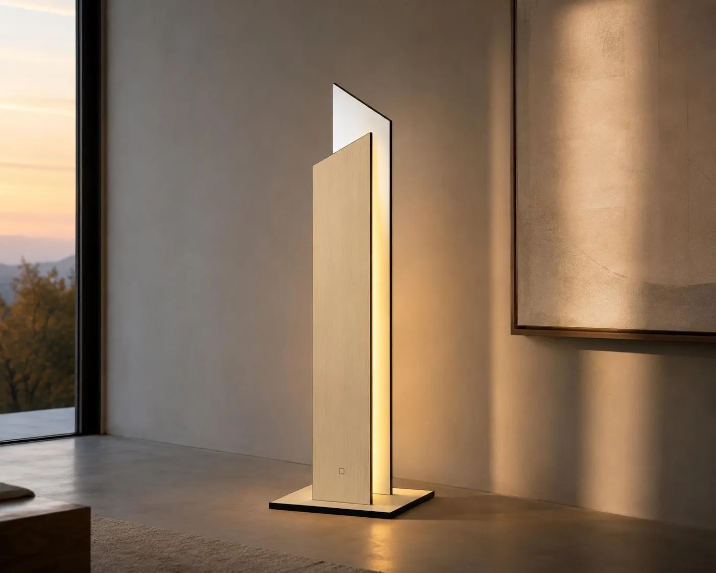 Floor Lamp, Laser Cut Poplar Plywood LED Standing Lamp, 3000K Tall Ambient Light, Minimalist Italian Design