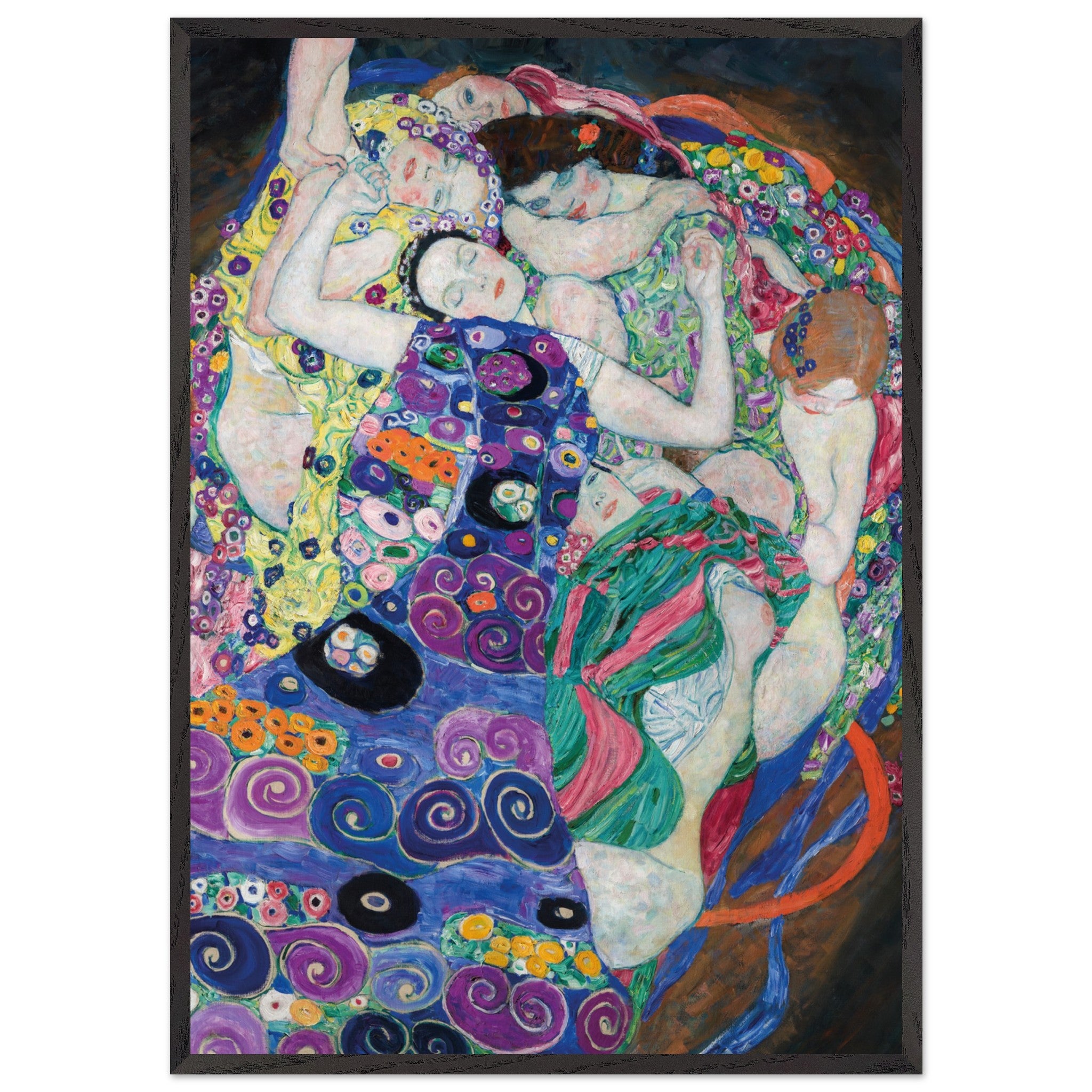 Artfulprints Poster met Lijst Gustav Klimt - The maiden  - 70x100 cm - Meerkleurig