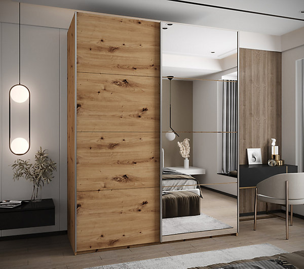 Armoire Lux 3 à portes battantes H. 245,5 x L. 200 x P. 64, 2 portes