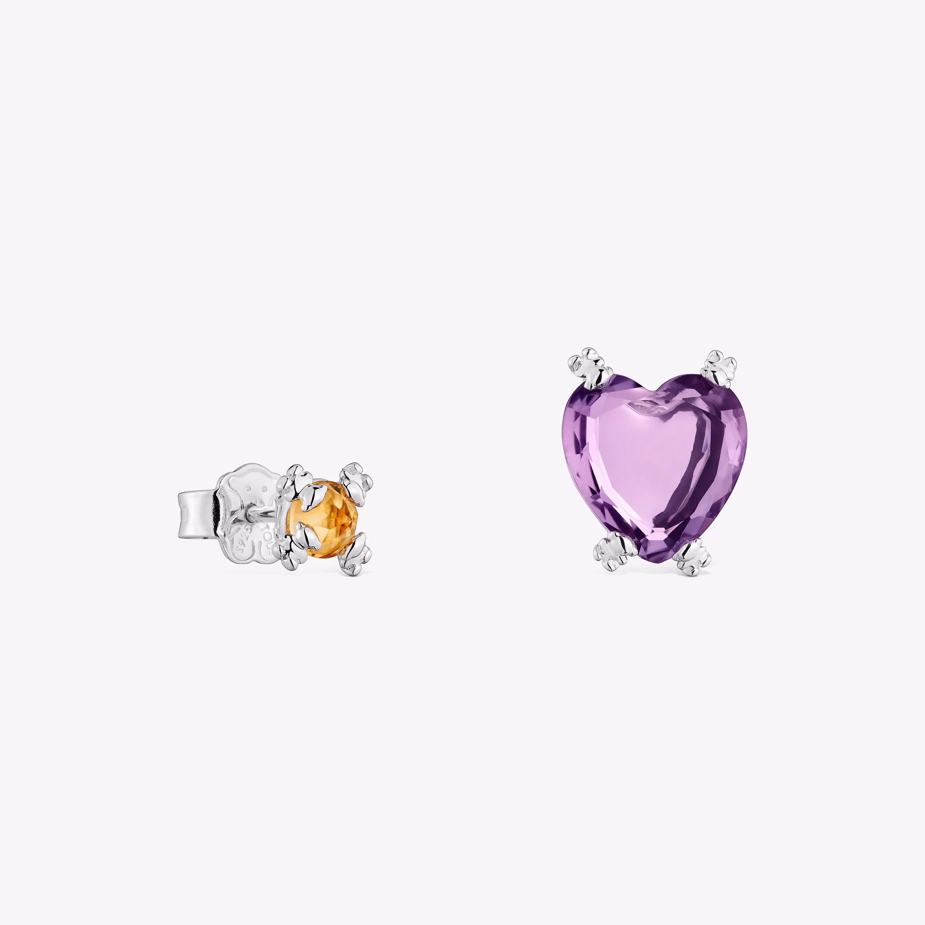 Pack de dos pendientes de plata y gemas Color Pills