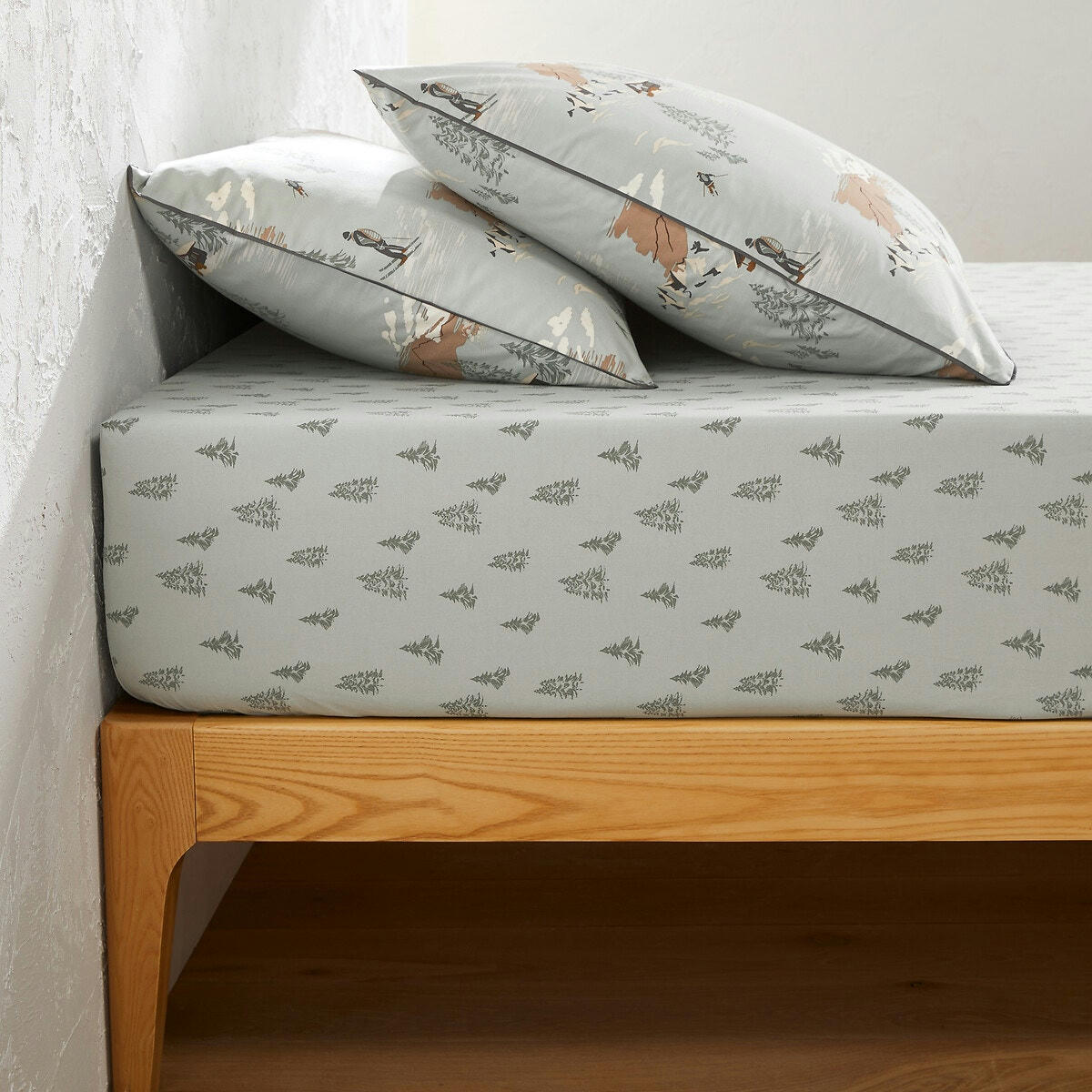 Drap-housse percale de coton bonnet 30 cm, Orvaz