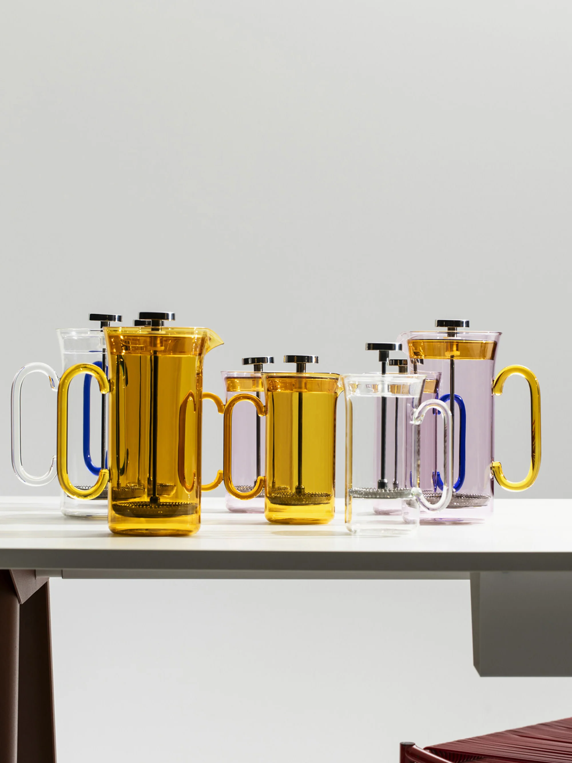 Handgefertigte French Press Kaffeekanne Clarinette aus Borosilikatglas