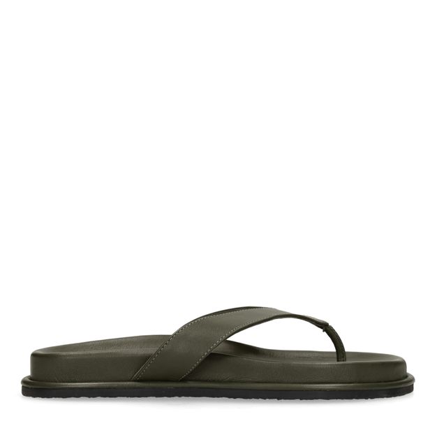 Groene leren slippers