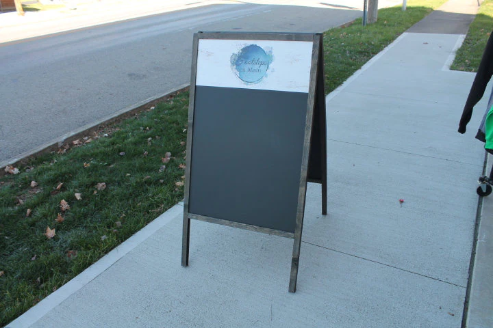 Custom Printed A‑Frame Chalkboard – Personalized Sidewalk Sign for Small Business, Outdoor Menu Board, Double‑Sided Street Display Sign