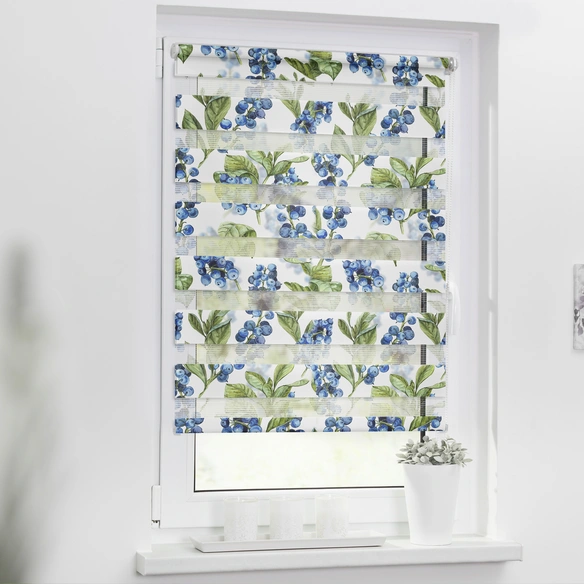Duo-Rollo, ‎Klemmfix, B x L: 45 x 150 cm, Heidelbeere, blau grün