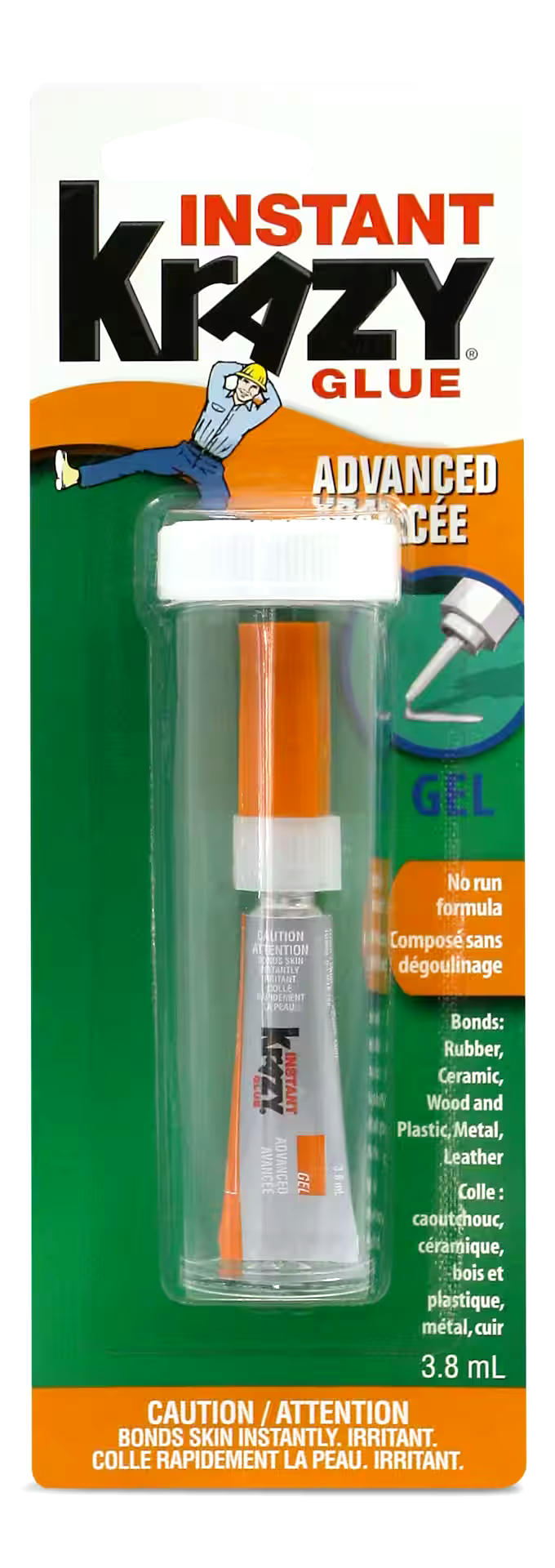 Elmer's Instant Krazy Glue Advanced Gel Multi-Purpose Adhesive, No-Run Formula, Clear, 3.8-mL