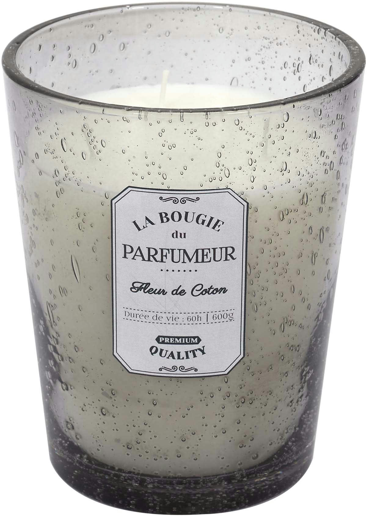 - Bougie parfumée pot en verre bulle gris clair 13 x 16 cm