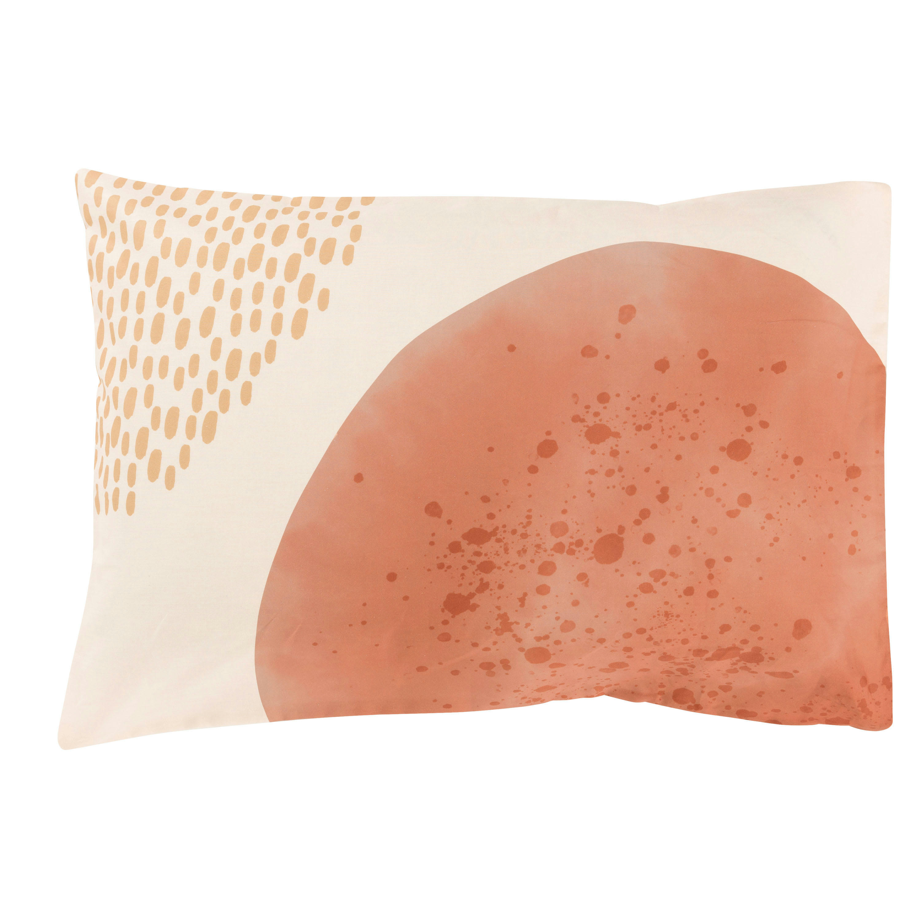 CRAFT - Taie d'oreiller rectangulaire pur coton imprimé beige 50 x 70 cm