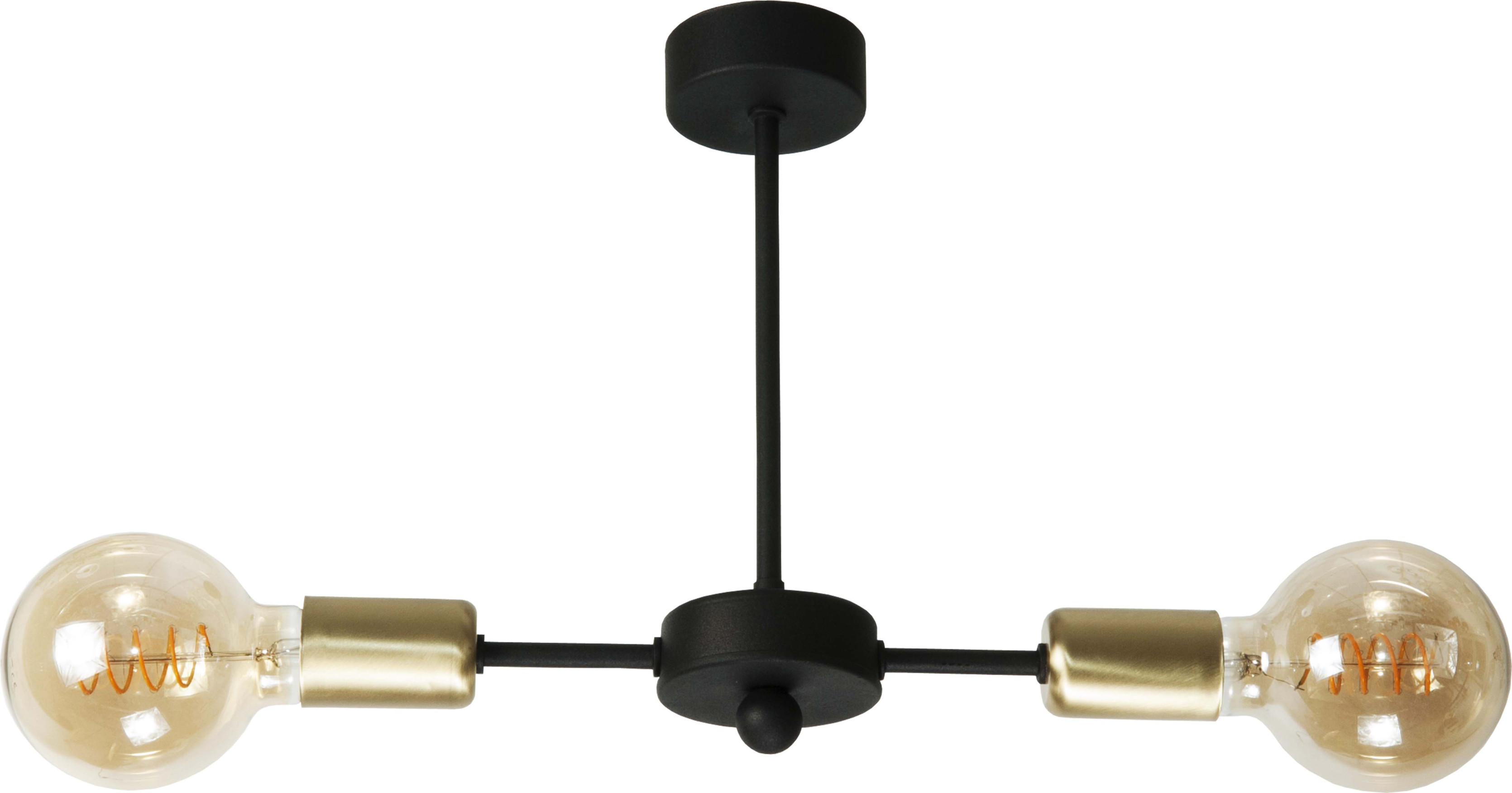 Lampa sufitowa czarna EDYLIT loft 2xE27 ROCKFORD 13-138