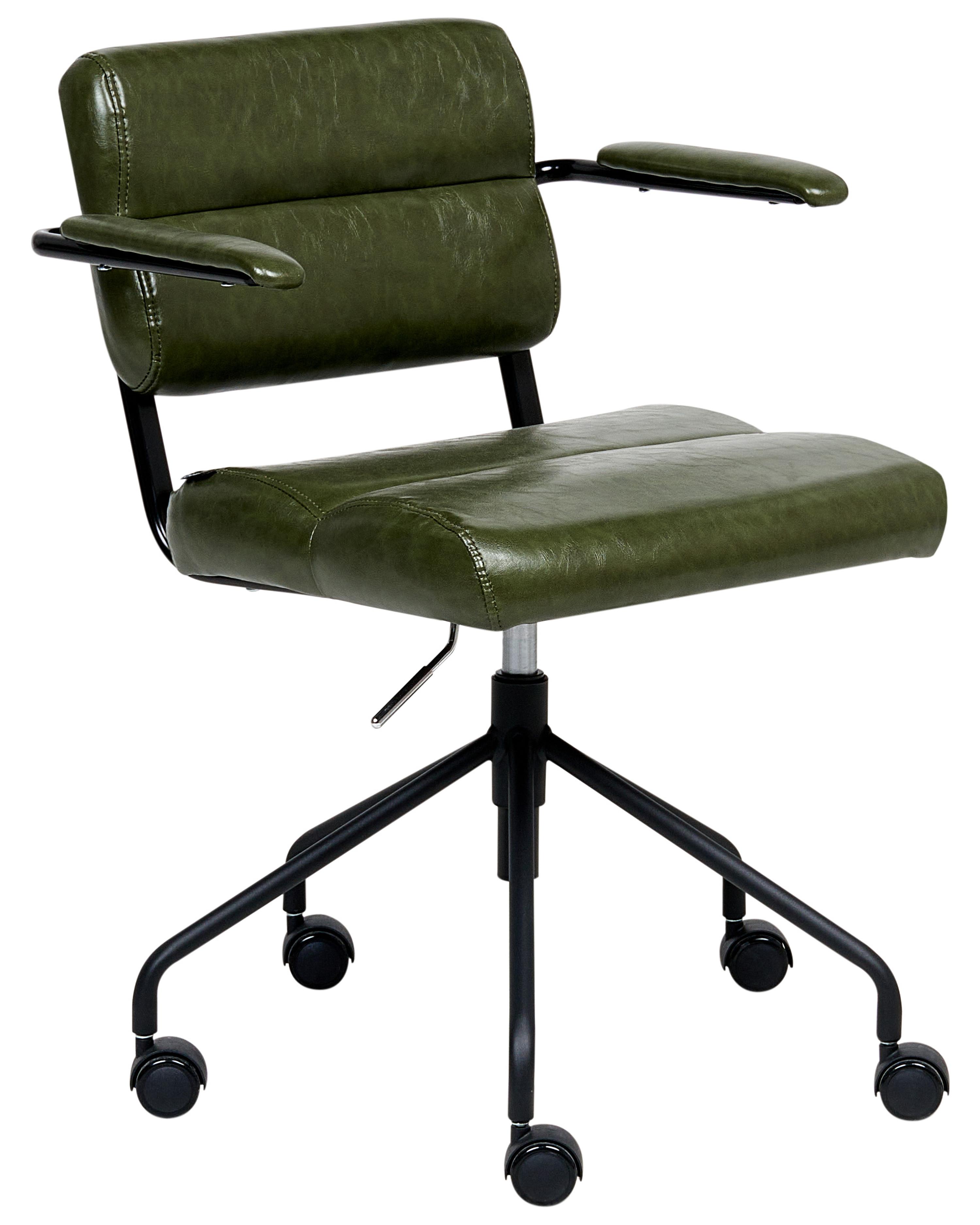 Desk Chair CANDOR Faux Leather Dark Green