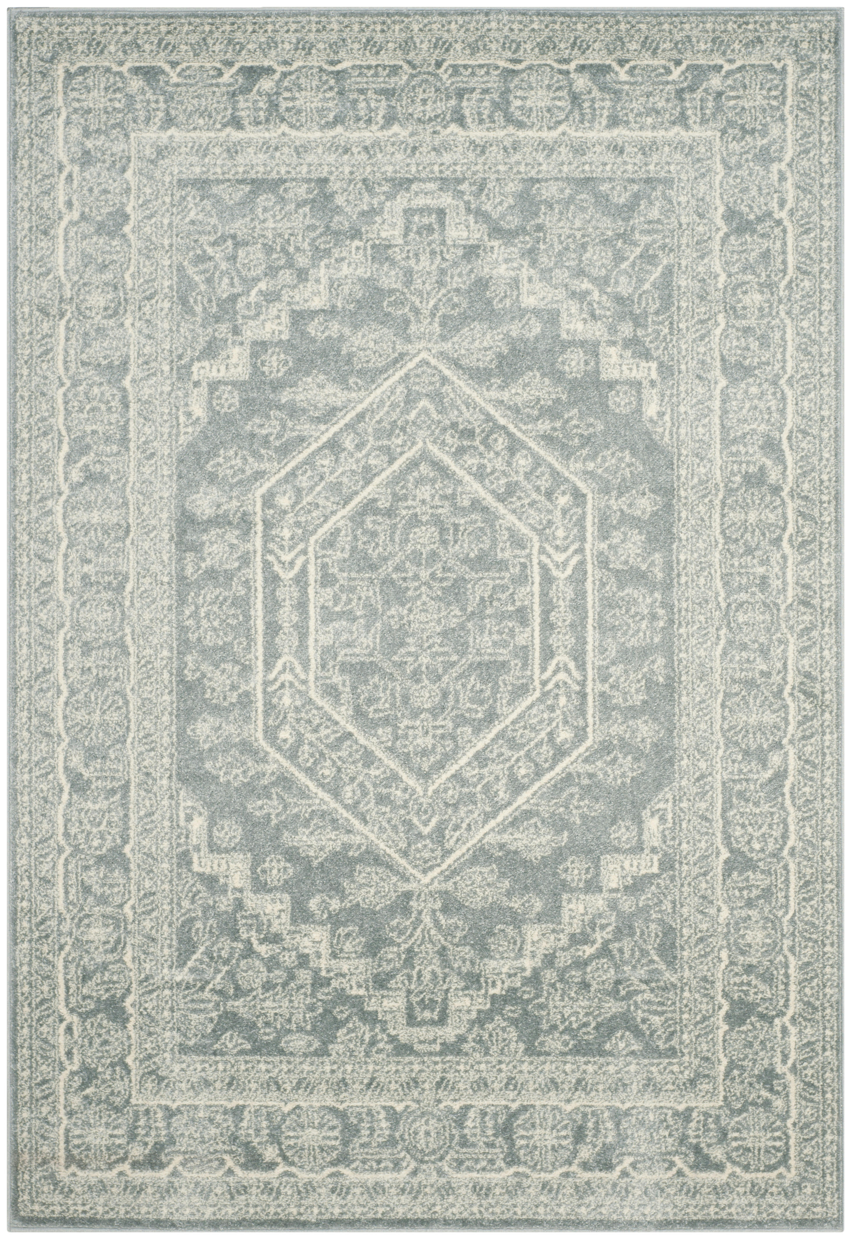 ADIRONDACK - Tapis de salon interieur en gris ardoise & ivoire, 122 x 183 cm