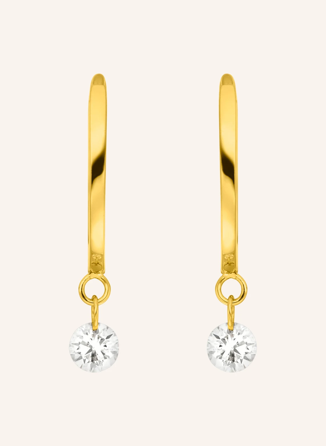 Leaf Creolen PURE aus 18 Karat Gelbgold mit Diamanten