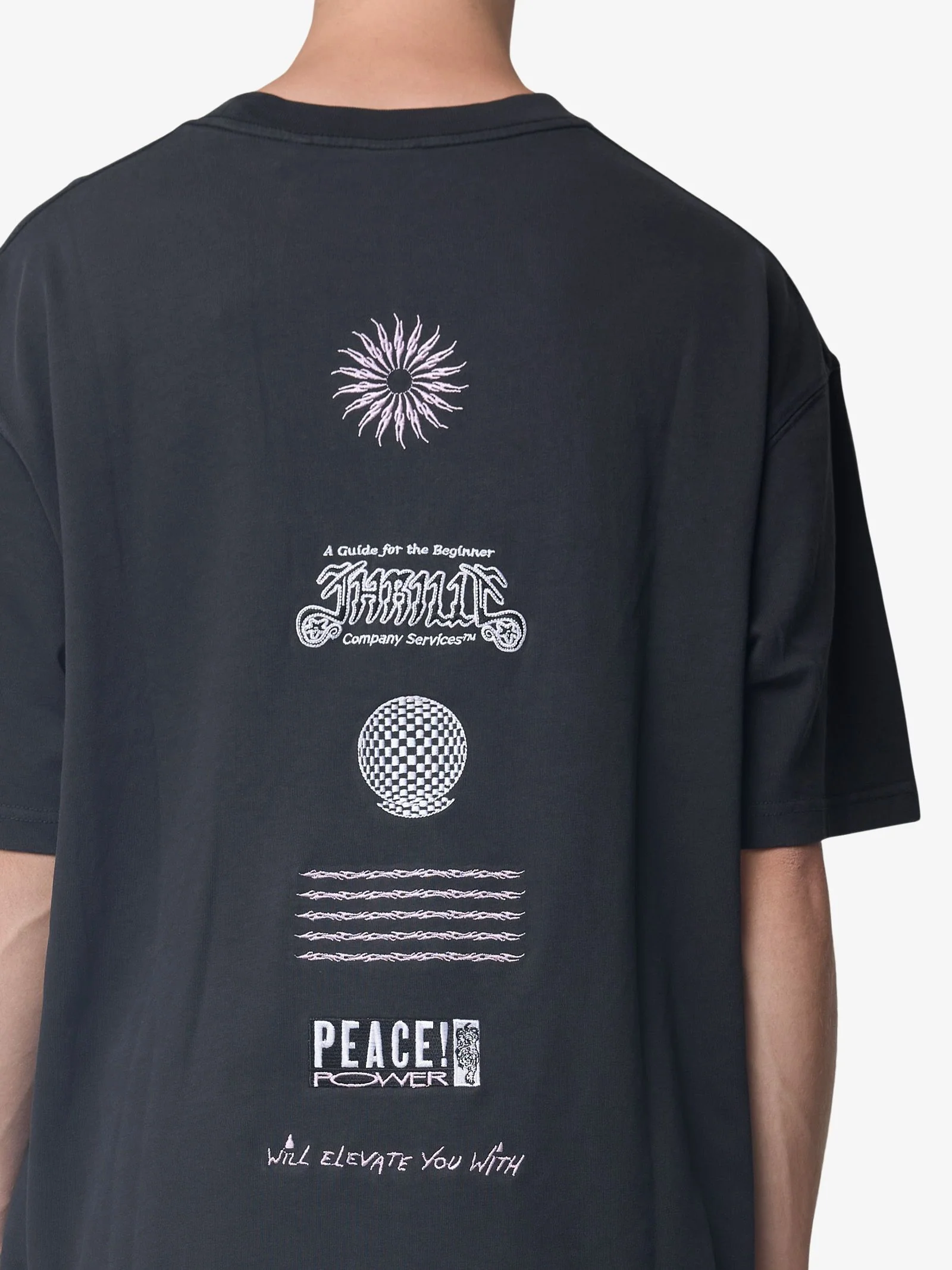 Peace Power Embro Box Crop Tee