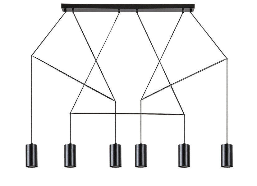 Lampa wisząca czarna Aslaug 6xGU10x15W wym: 85x117x6,5 cm Rabalux