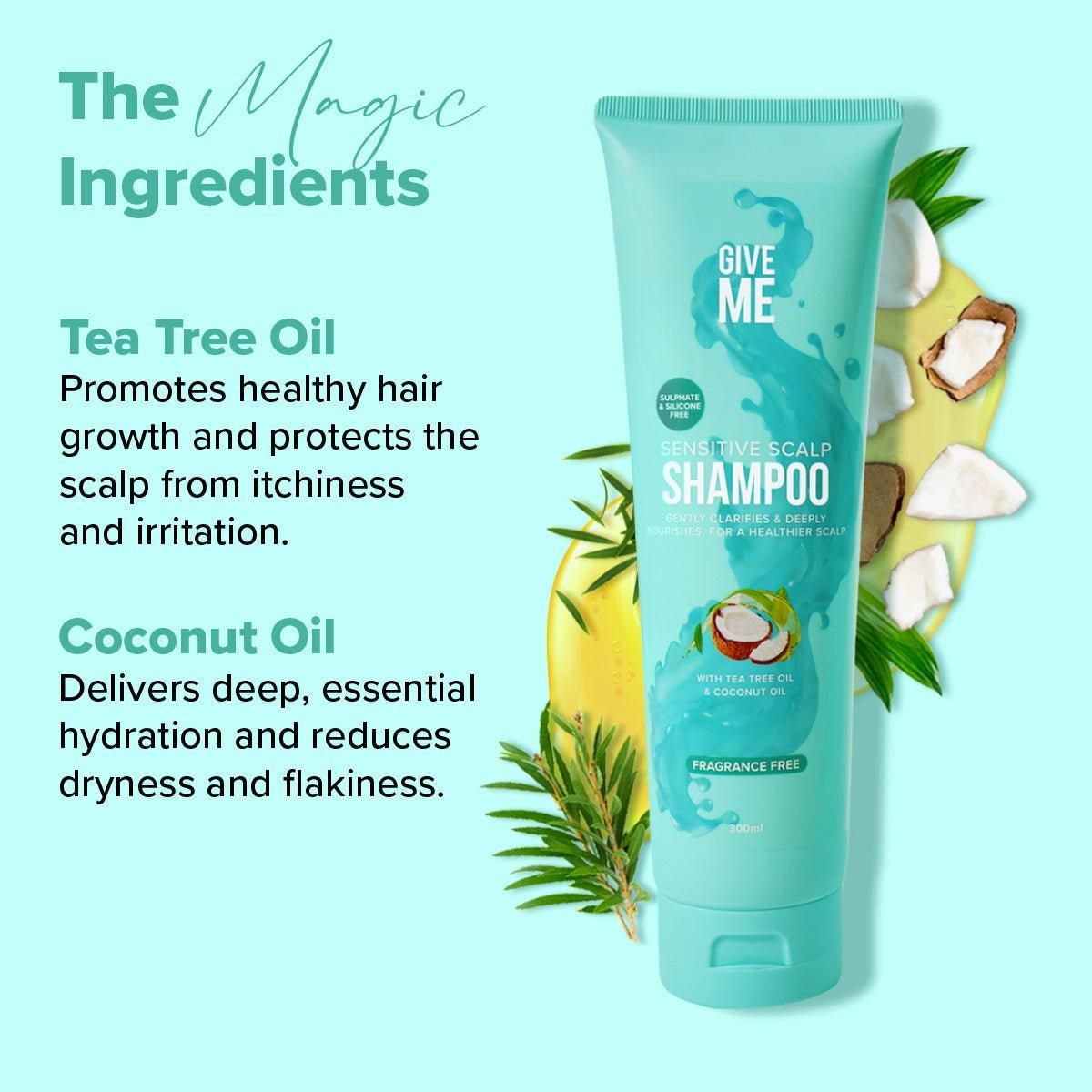 Give Me Sensitive Scalp Shampoo - Tea Tree & Coconut Oil - 300ml