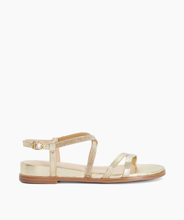 Lexia Gold - Flat Strappy Sandals