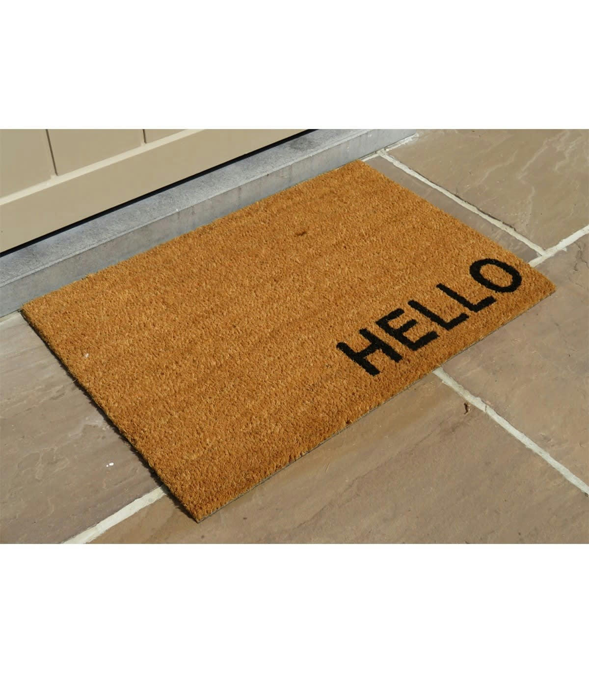 - Paillasson avec motif Hello - Marron