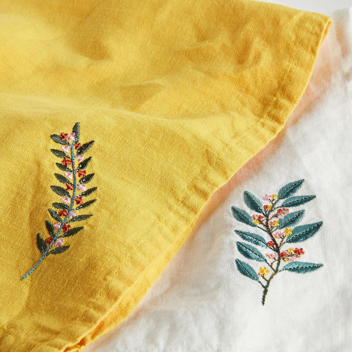 Lot de 2 serviettes de table pur lin lavé, Junio