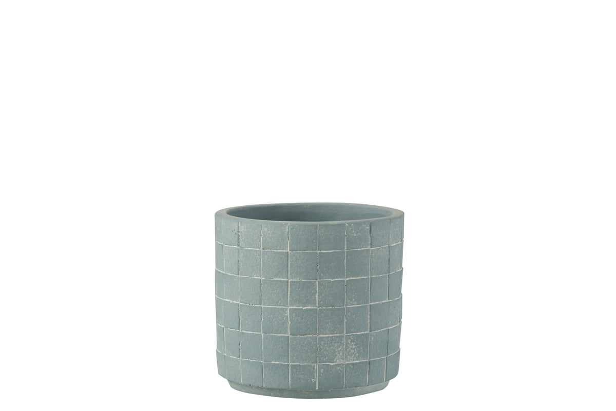 J-Line bloempot Vierkant - keramiek - lichtblauw - small - 2 st. - Ø 12.5 cm