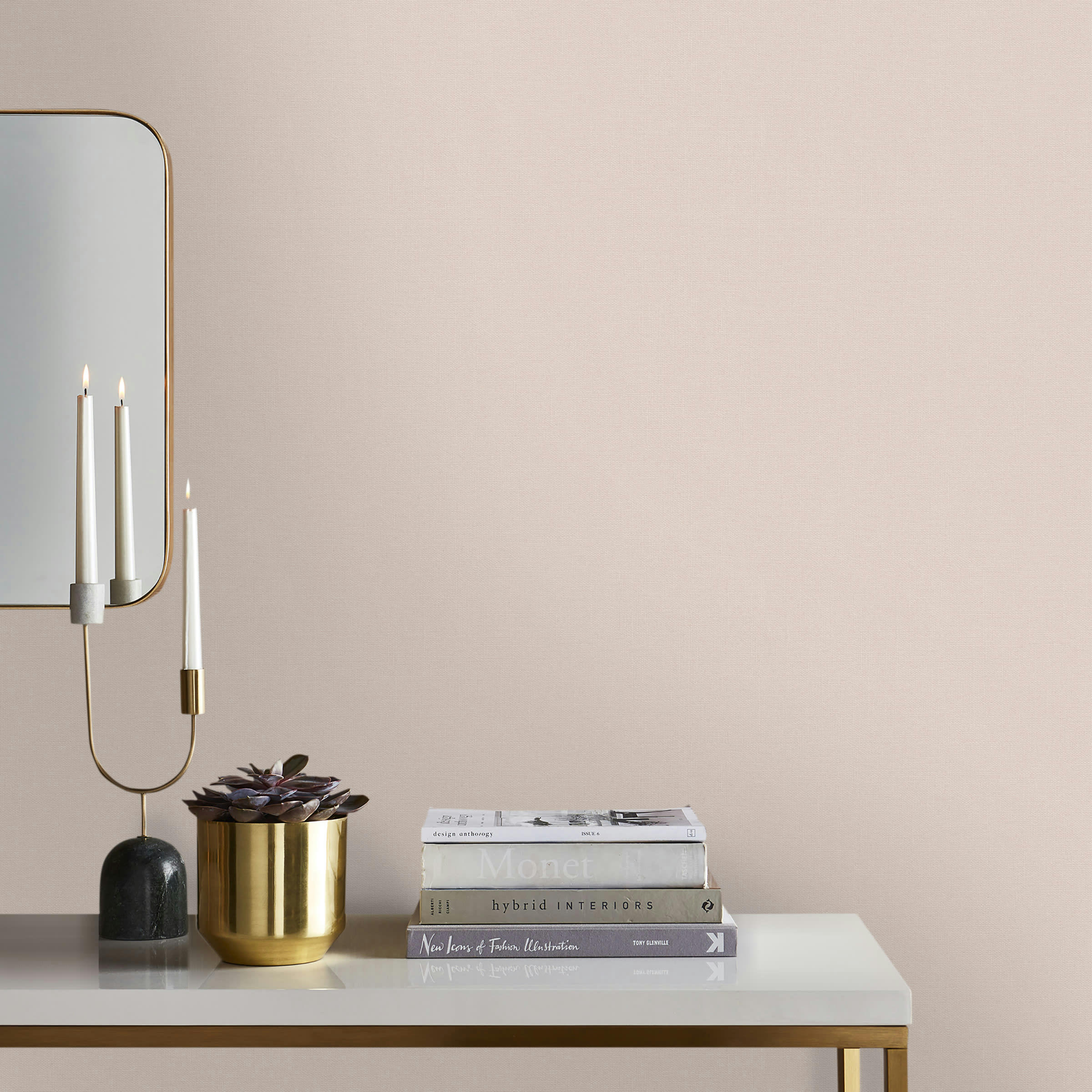 - Papier peint intissé uni basique textile beige 1005x52cm