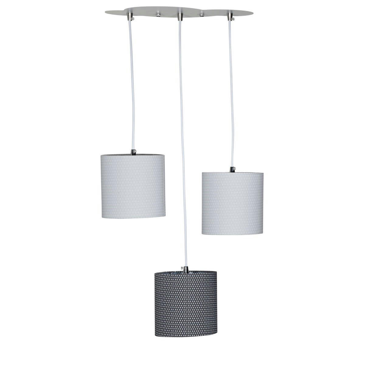BABYFAN - Suspension Lumineuse Trio Plafonnier en coton gris