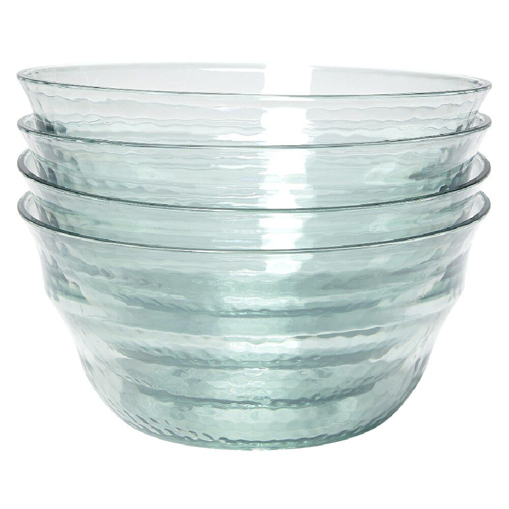 Lot de 4 coupelles en plastique effet martelé