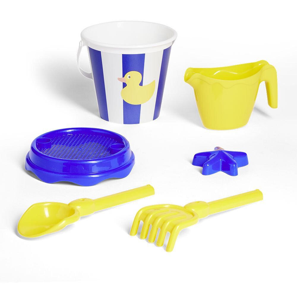 Seau de plage garni canard marin 6 pièces