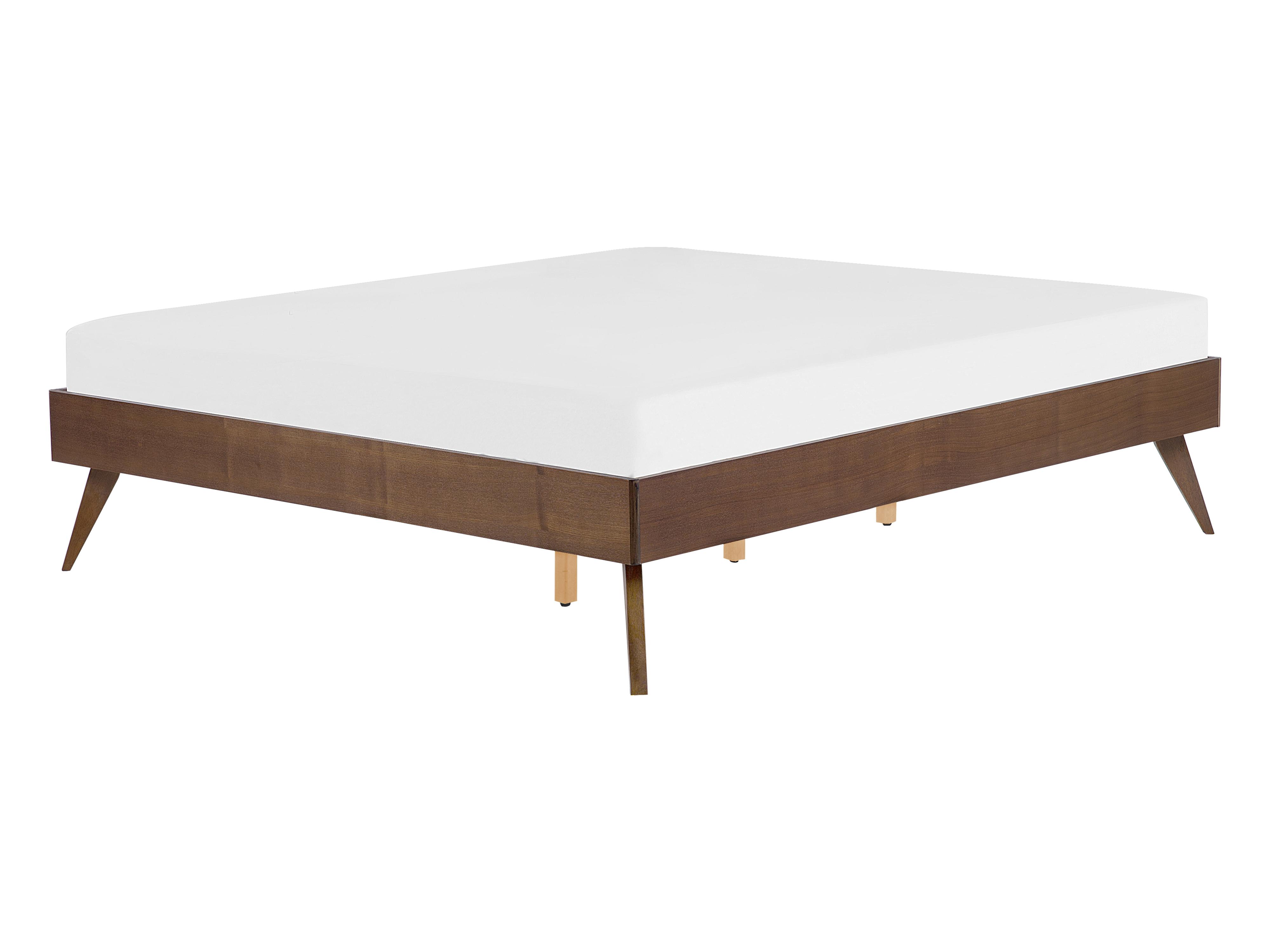 Bed without Headboard BERRIC 140 x 200 cm (EU Double) Dark Ash Wood