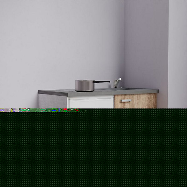 Kitchenette K08 - 120 cm - Façades : Bois - Plan de travail : Gris béton - Crédences : Non - Evier Gris