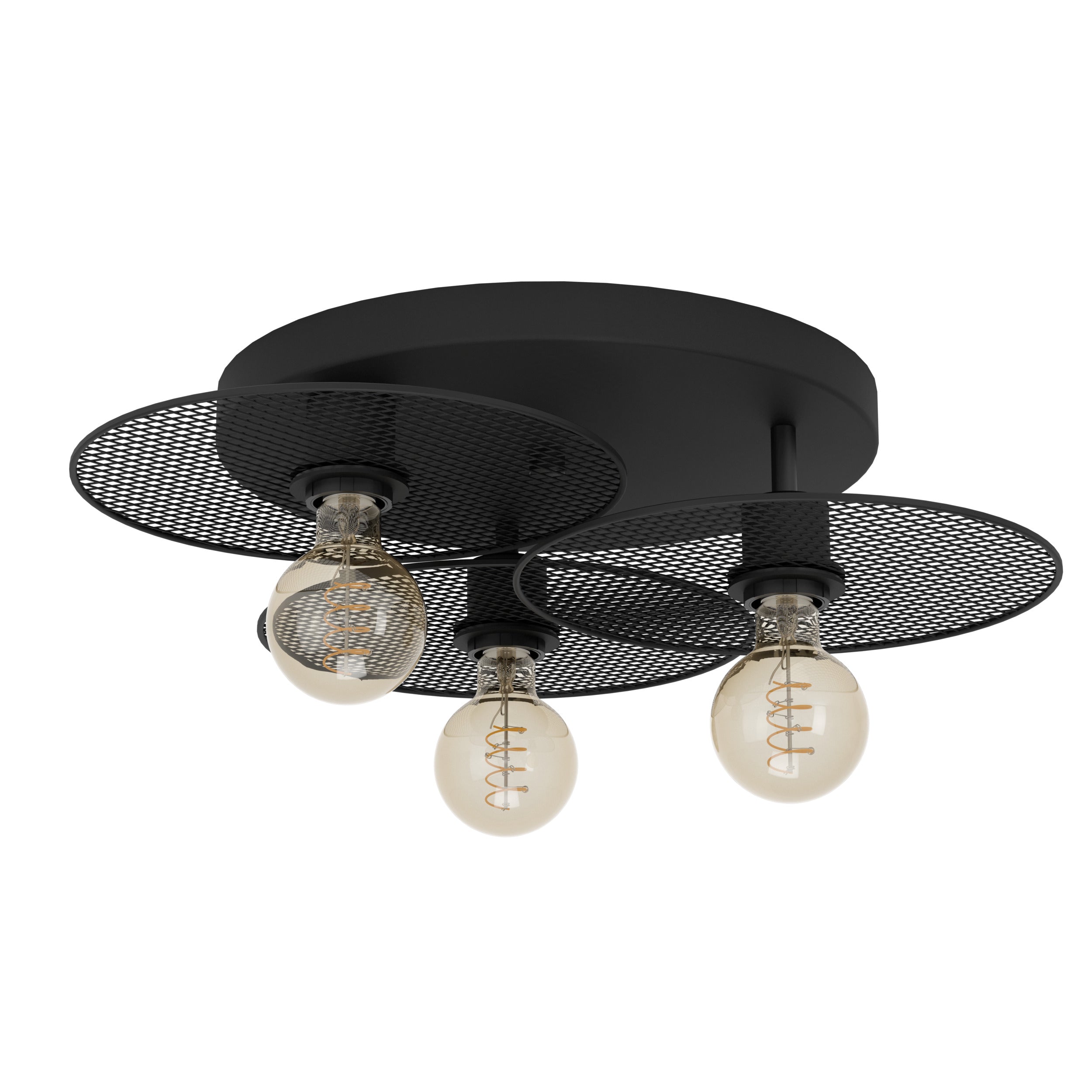 EGLO plafondlamp Ikeston - e27 - ø 53 cm - zwart - staal
