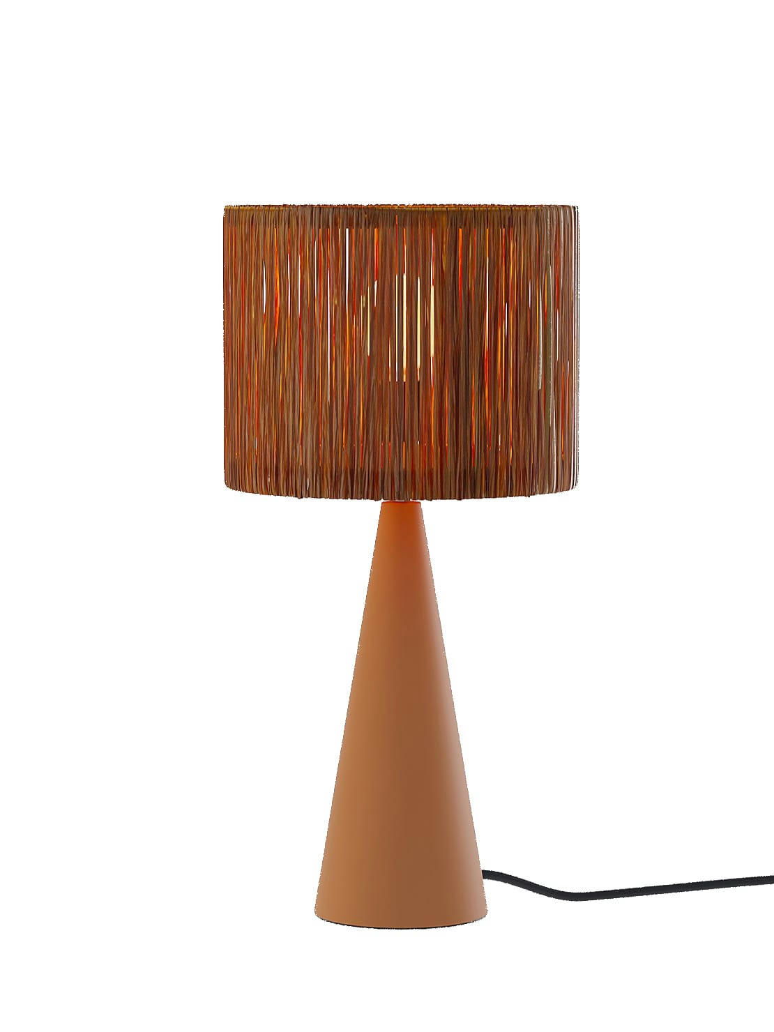 DEGAS - Lampe à poser en terre cuite et raphia