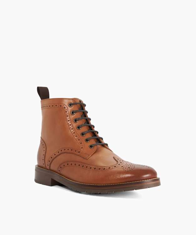 Mayso Tan - Leather Lace-Up Boots