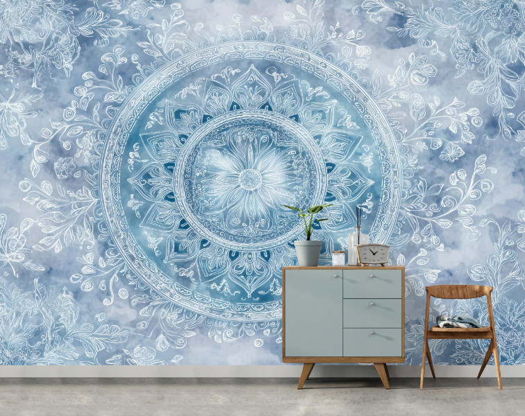 Fototapeta Mandala Niebieski Na Flizelinie Do Sypialni Salonu 250x175