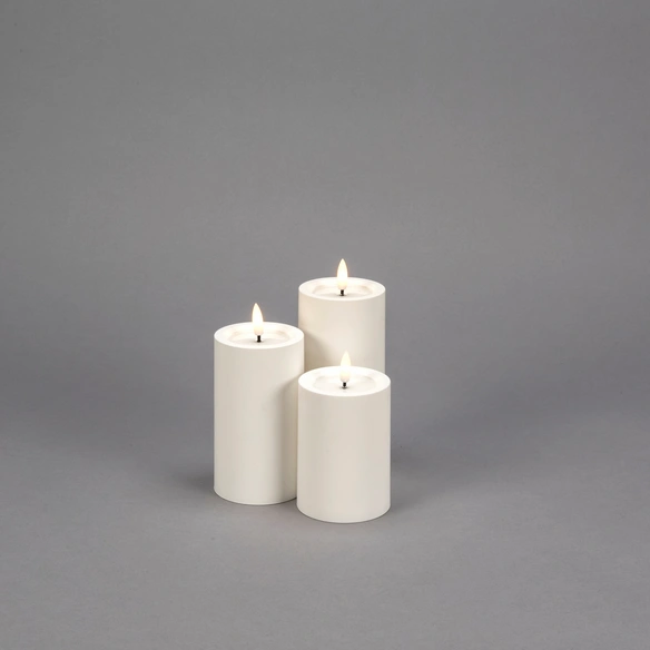 LED-Kerze, Kunststoff, LxBxH: 7x7x15 cm, warmweiß