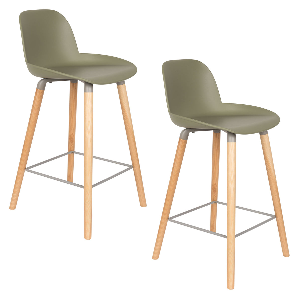 Zuiver Albert Kuip Barkrukken rugleuning 65 cm Groen - Set van 2