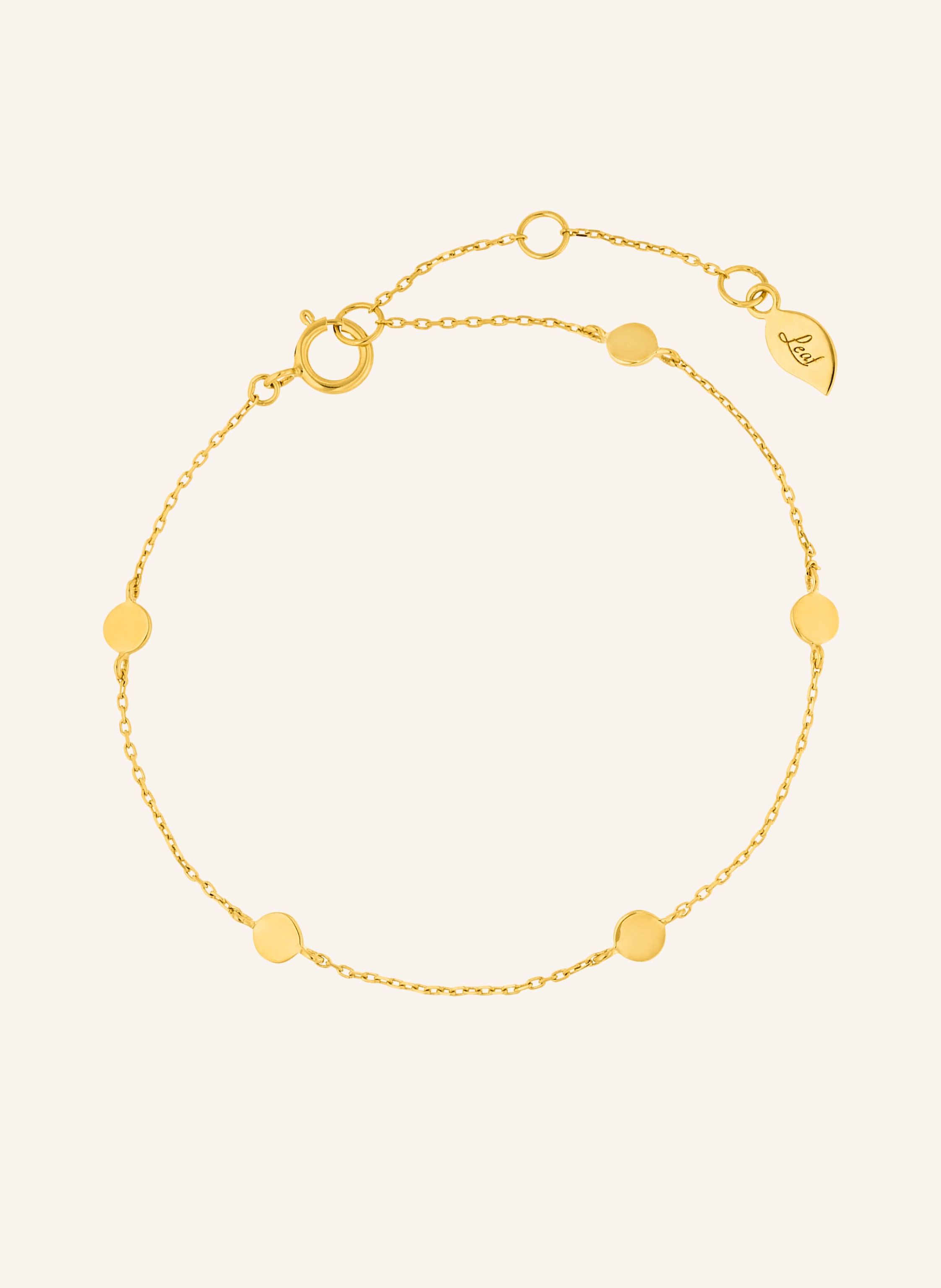 Leaf Armband MINI PLATES aus 14 Karat Gelbgold