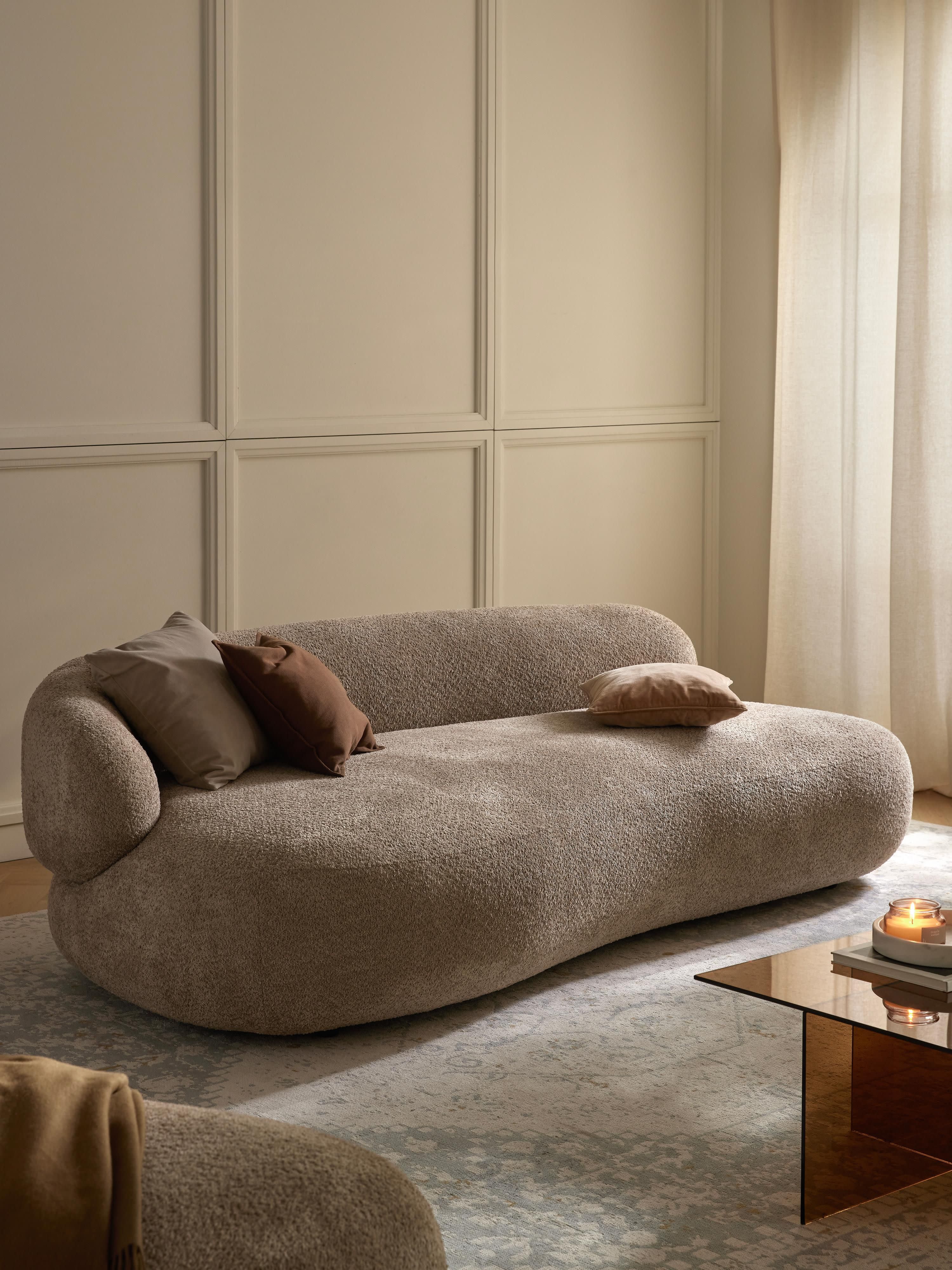 Sofa Alba (3-Sitzer) aus Teddy-Bouclé