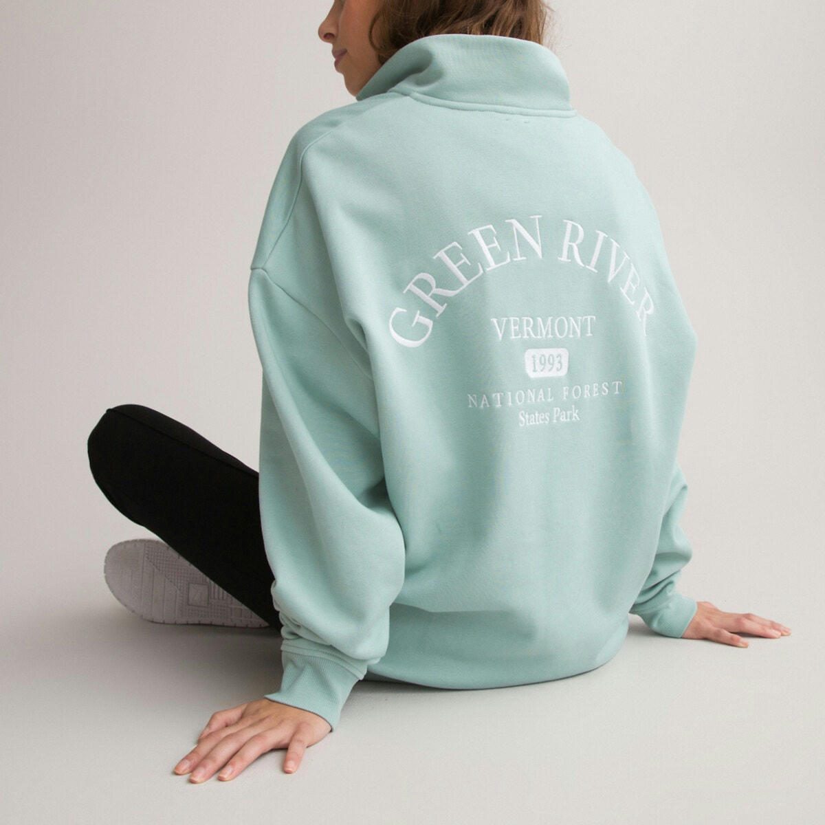 Sweat oversize col montant zippé en molleton