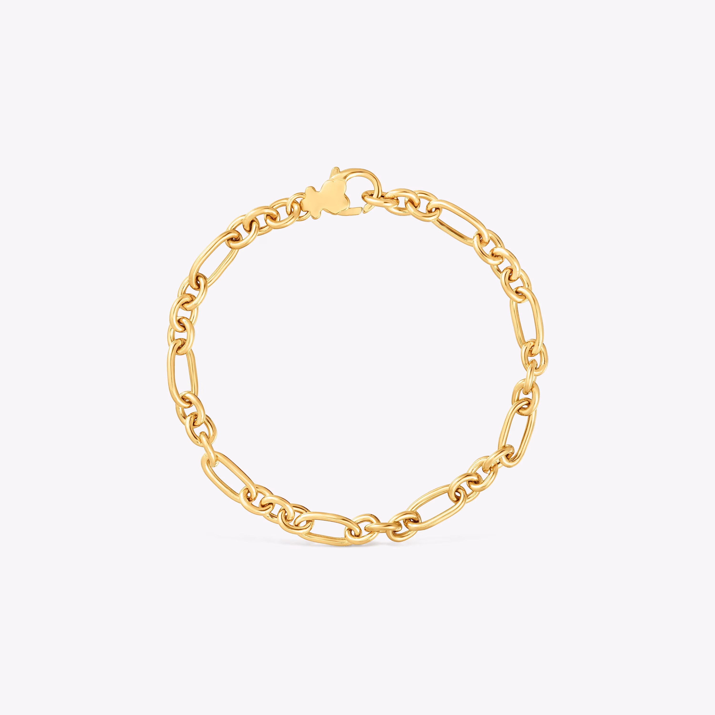 Pulsera cadena anillas con baño de oro 18 kt sobre plata Sweet Dolls