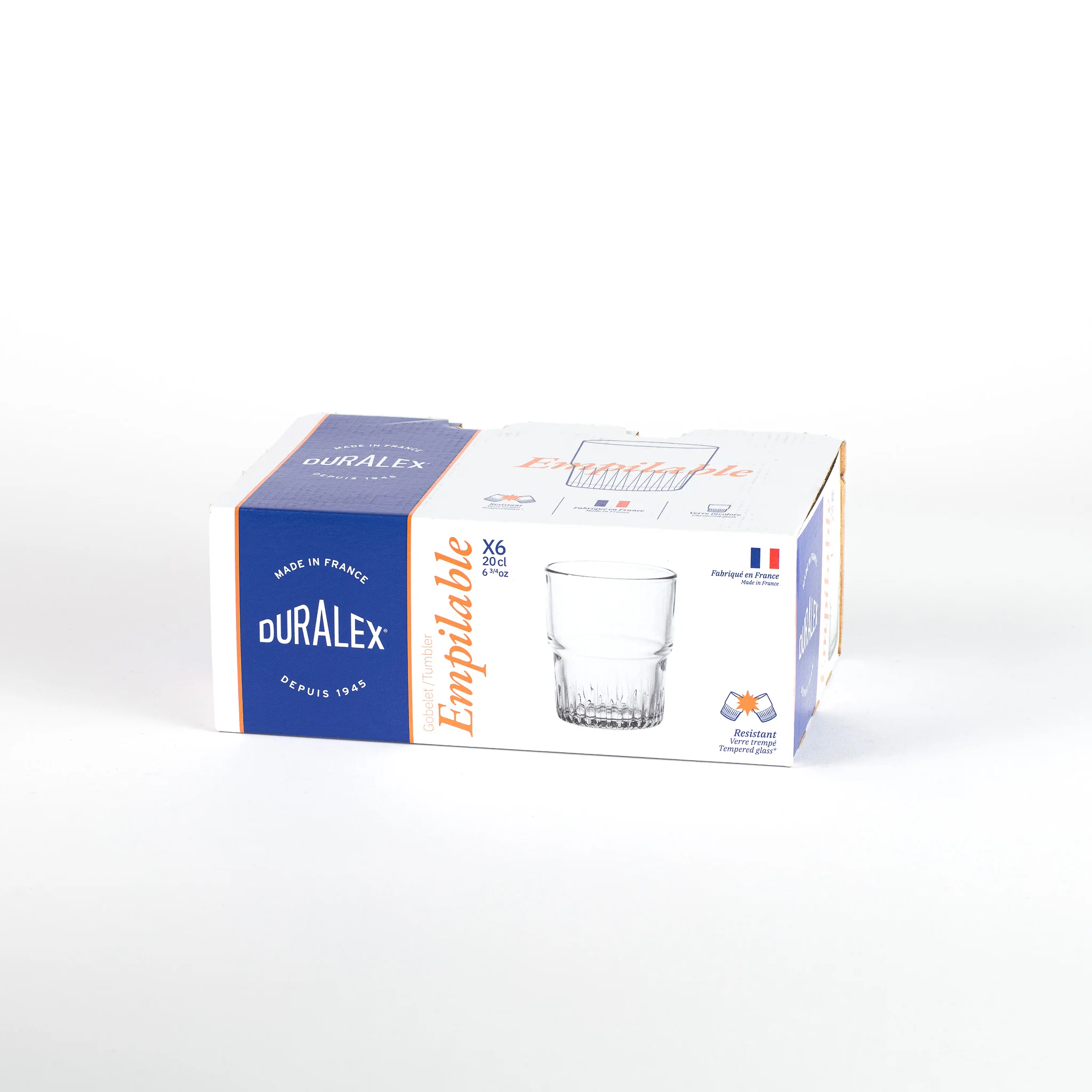 Empilable - Verre Transparent 20cl (lot de 6)