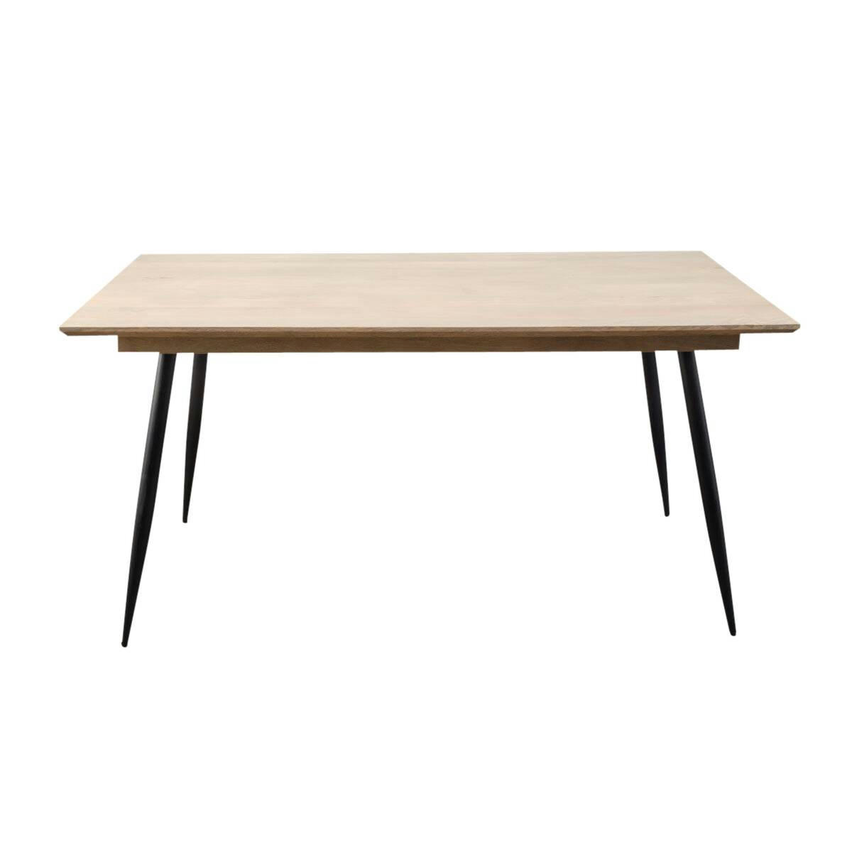 PIA - Table à manger en bois noir 160 cm