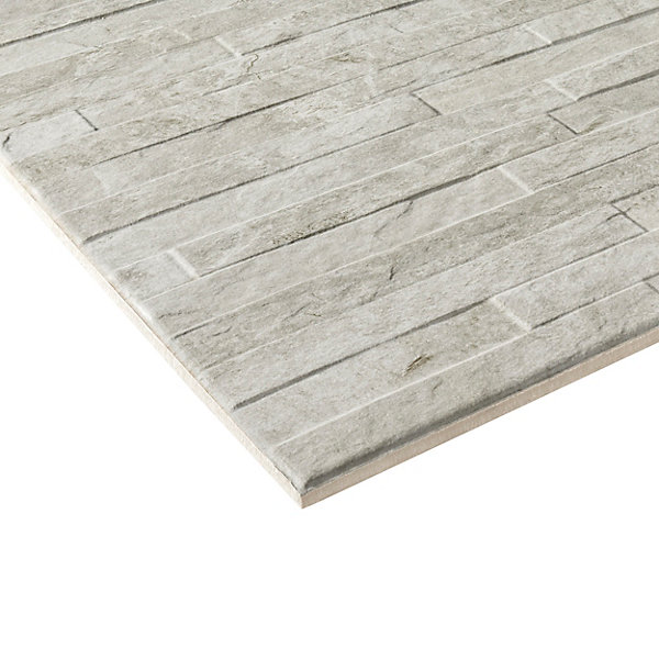 Carrelage mural beige décor pierre L.61,5 x l.30,8 cm x ép.8 mm, Shaded Slate