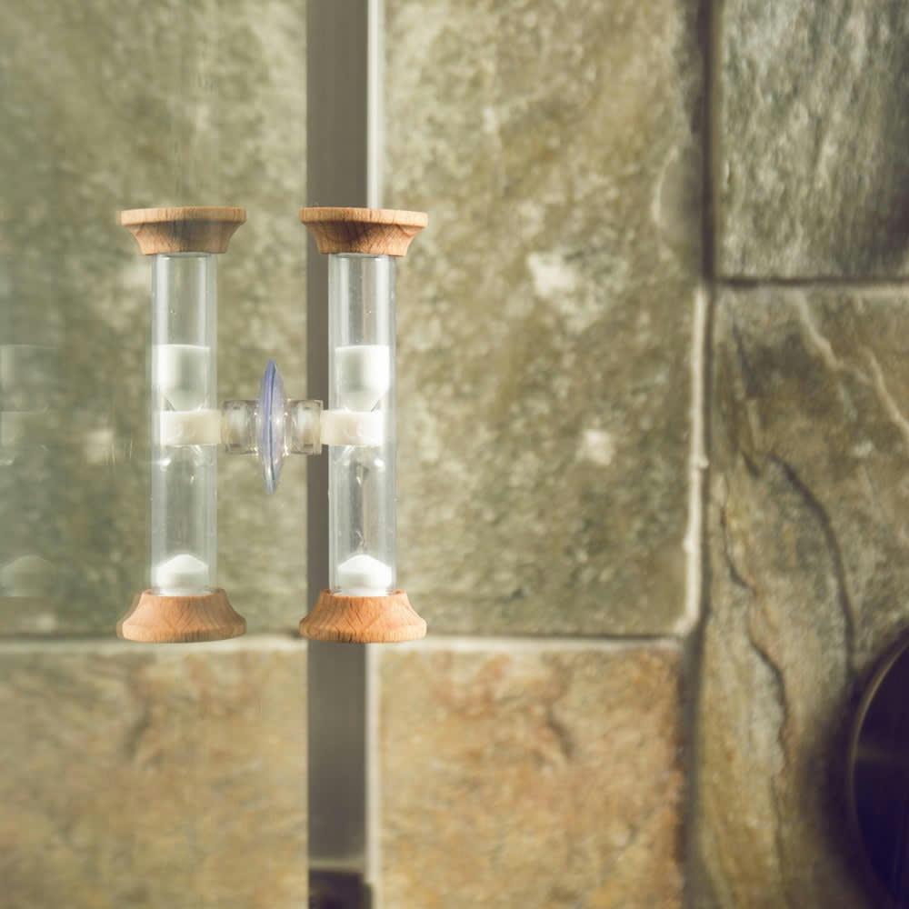 - Sablier de douche 5 minutes plastique transparent