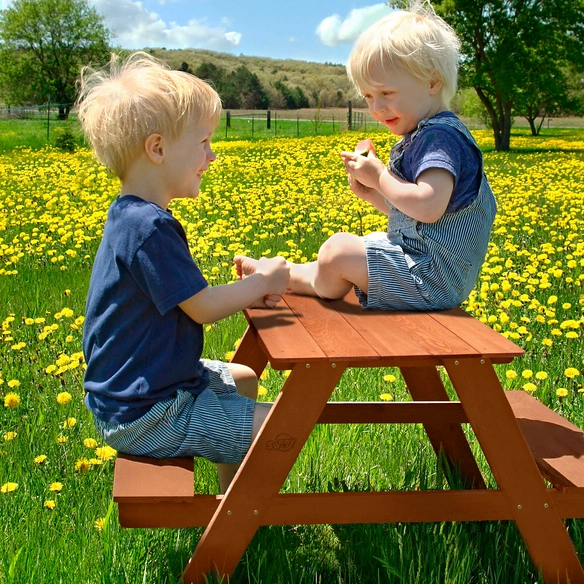 Kinderpicknicktisch, 4 Sitzplätze, Holz/Hemlockholz