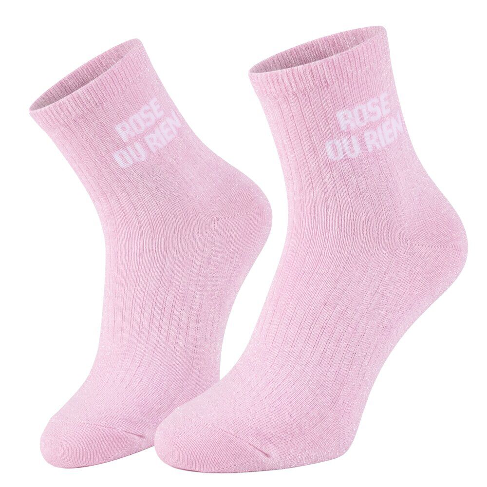 Chaussettes femme paillettées message girly taille unique (plusieurs modèles)